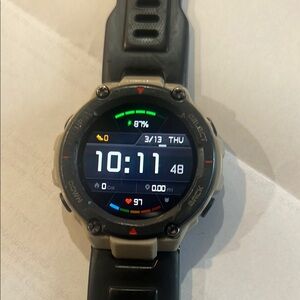 Amazfit T-Rex Smartwatch with Black Strap